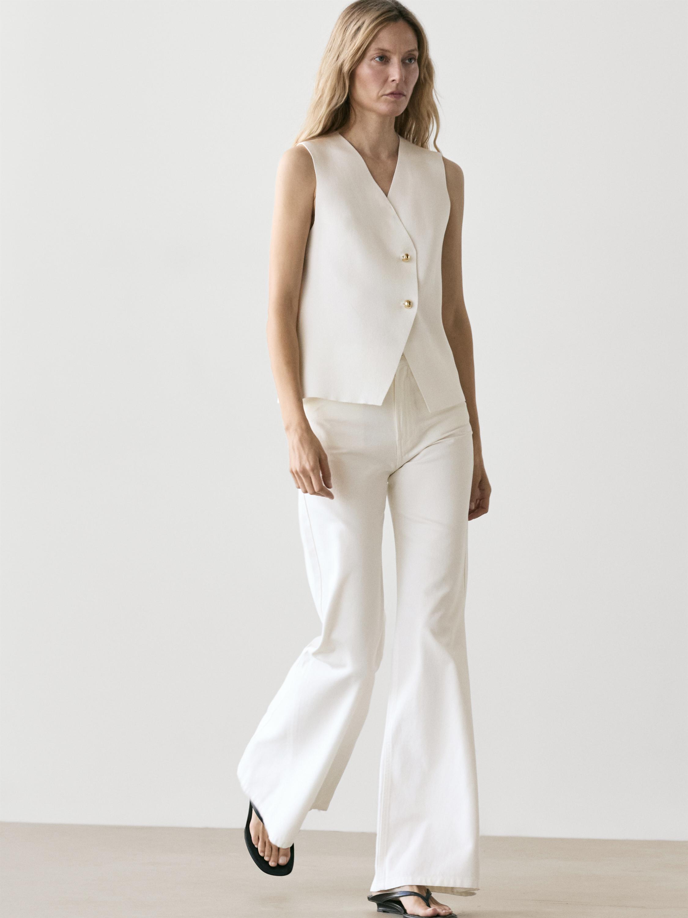 Gilet en maille à col V et boutons